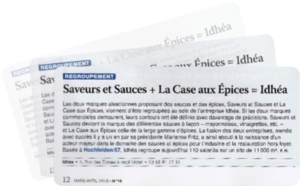 article de journal portant sur le regroupement de Saveurs et sauces et La case aux épices